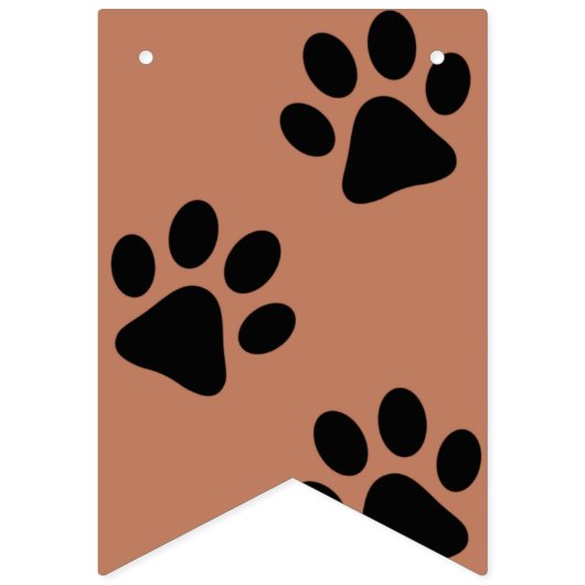 Let's Pawty Bunting Banner - Braun mit schwarzen P (Erste Fahne)