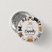 Let's Pawty Cat 5th Birthday | Custom Birthday Kid Button (Vorne & Hinten)