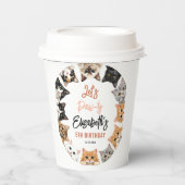 Let's Pawty Cat 5th Birthday | Custom Birthday Kid Pappbecher (Vorderseite)