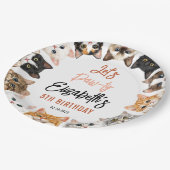 Let's Pawty Cat 5th Birthday | Custom Birthday Kid Pappteller (Schrägansicht)
