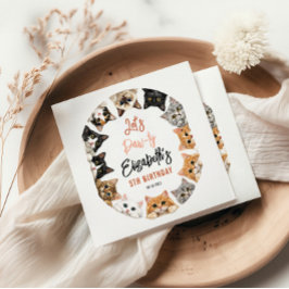 Let's Pawty Cat 5th Birthday | Custom Birthday Kid Serviette