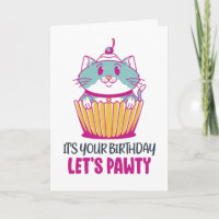 Let's Pawty Cupcake Kitten Funny Cat Geburtstag