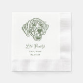 Let's Pawty Custom Dog Drawn Cocktail Wedding Serviette (Vorderseite)