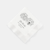 Let's Pawty Custom Dog Drawn Cocktail Wedding Serviette (Ecke)