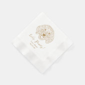 Let's Pawty Custom Dog Drawn Cocktail Wedding Serviette (Ecke)