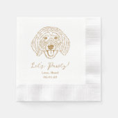 Let's Pawty Custom Dog Drawn Cocktail Wedding Serviette (Vorderseite)