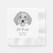 Let's Pawty Custom Dog Drawn Cocktail Wedding Serviette (Vorderseite)