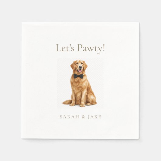 Let's Pawty! Custom Pet Bow Tie Wedding II Serviette (Vorderseite)
