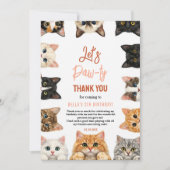 Let's Pawty Katze 5. Geburtstag | Individueller Ge Dankeskarte (Vorderseite)