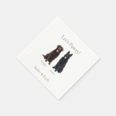 Let's Pawty! Personalized 2 Pet Cocktail II Serviette (Ecke)