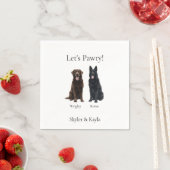 Let's Pawty! Personalized 2 Pet Cocktail Serviette (Beispiel)