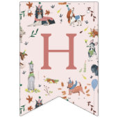 Lets Pawty Pink Dog Puppy Birthday Party Wimpelkette (Zweite Fahne)