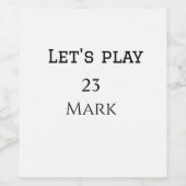 Let's play add name monogram letter sports masculi weinetikett (Einzelnes Label)