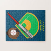 "Let's Play Ball" Baseball Puzzle mit Namen! (Horizontal)