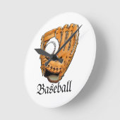 Lets Play Baseball Runde Wanduhr (Winkel)