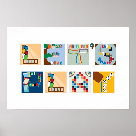 "Let's Play" Board Game Alphabet Poster (Vorne)