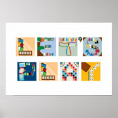 "Let's Play" Board Game Alphabet Poster (Vorne)