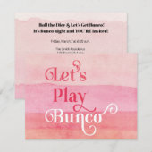 Let's Play Bunco Pink Modern Einladung (Vorne/Hinten)