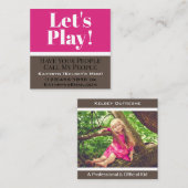 "Let's Play" Girls Playdate Quadratische Visitenkarte (Vorne/Hinten)