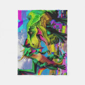 Lets Play - Green Dragon and Dinosaur Fleecedecke (Vorderseite)