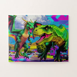 Lets Play - Grüner Drache und Dinosaurier Puzzle