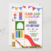 Let's Play Indoor Playground Birthday Invitation Einladung (Vorderseite)