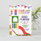 Let's Play Indoor Playground Birthday Invitation Einladung (Stehend Vorderseite)