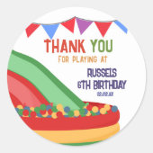 Let's Play Indoor Playground Birthday Runder Aufkleber (Vorderseite)