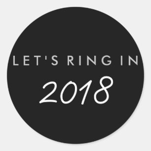 "Let's ring in" Silvestersticker Runder Aufkleber