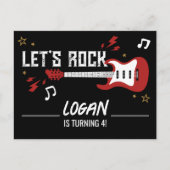 "Let's Rock Birthday Music Band Einladung Postcard Postkarte (Vorderseite)