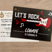 "Let's Rock Birthday Music Band Einladung Postcard Postkarte