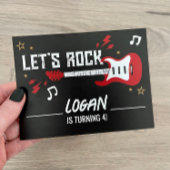 "Let's Rock Birthday Music Band Einladung Postcard Postkarte