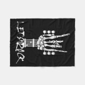 Lets Rock On Halloween Rock And Roll Skeleton Hand Fleecedecke (Vorderseite (Horizontal))