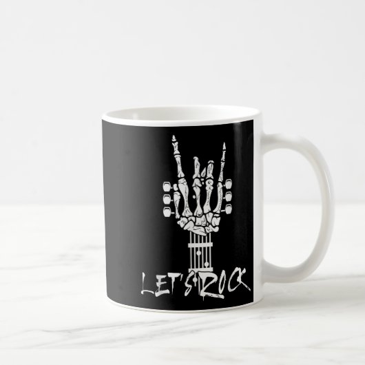 Lets Rock On Halloween Rock And Roll Skeleton Hand Kaffeetasse (Rechts)