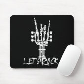 Lets Rock On Halloween Rock And Roll Skeleton Hand Mousepad (Mit Mouse)