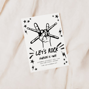 Let's Rock Rock n'Roll Thema Geburtstag einladen Einladung