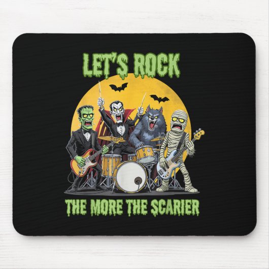 Lets Rock The More The Ier Clic Monsters Halloween Mousepad (Vorne)