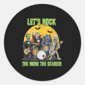Lets Rock The More The Ier Clic Monsters Halloween Runder Aufkleber (Vorderseite)