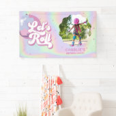 Let's Roll Fun Retro Roller Skating Girls Birthday Banner (Insitu)