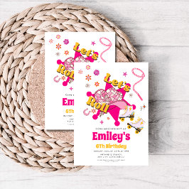 Let's Roll Girl Cowgirl roller skate Birthday  Einladung