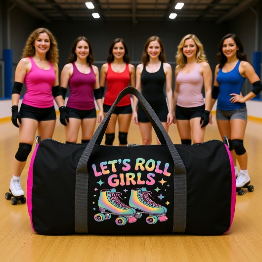 Let's Roll Girls Roller Skates Duffle Bag