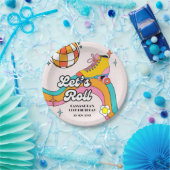 Let's Roll Retro Roller Skating Girl Birthday  Pappteller (Party)