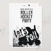 Let's Roll (Roller Hockey) Einladung (Vorne/Hinten)