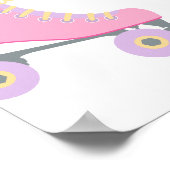 Lets Roll Roller Skate Girl Birthday Welcome Poster (Ecke)