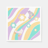 Lets Roll Roller Skate Groovy Girl Birthday Pastel Serviette (Vorderseite)