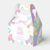 Lets Roll Roller Skate Retro Girl Birthday Pastel Geschenkschachtel (Rückseite)