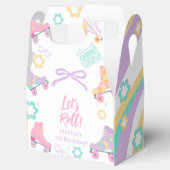Lets Roll Roller Skate Retro Girl Birthday Pastel Geschenkschachtel (Geöffnet)