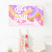 Let's Roll Roller Skate Skating Birthday Party Banner (Insitu)
