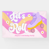 Let's Roll Roller Skate Skating Birthday Party Banner (Horizontal)