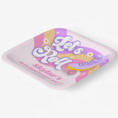 Let's Roll Roller Skate Skating Birthday Party Pappteller (Gewinkelt)